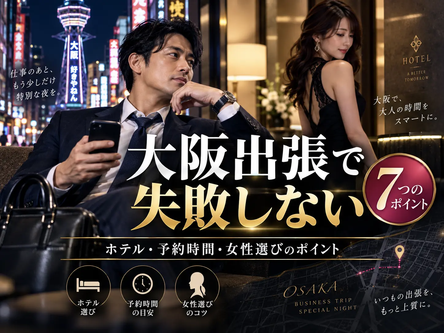大阪出張でデリヘルを利用するなら？ホテル・予約時間・女性選びで失敗しない7つのポイント